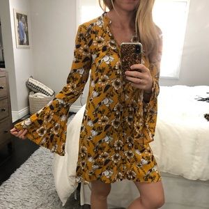Yellow floral dress